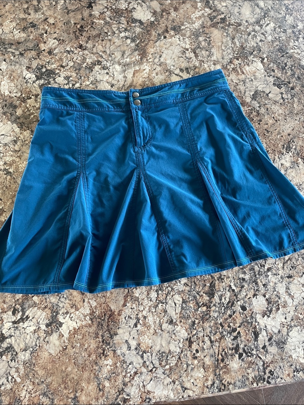 Title Nine Athletic Skort 10 Blue Teal Outdoor Active Hiking Camping Granola